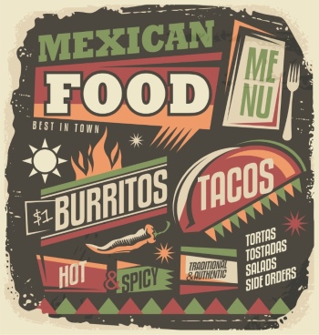 Mexican Food Design Elements 35xEPS