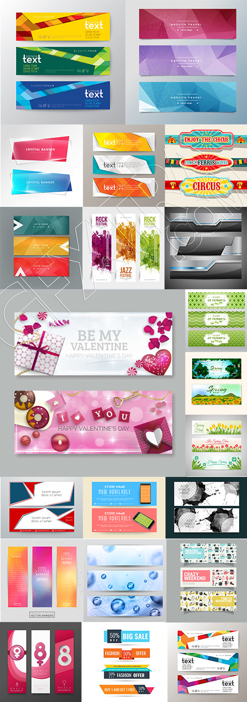 Abstract Banners & Headers #1, 100xEPS