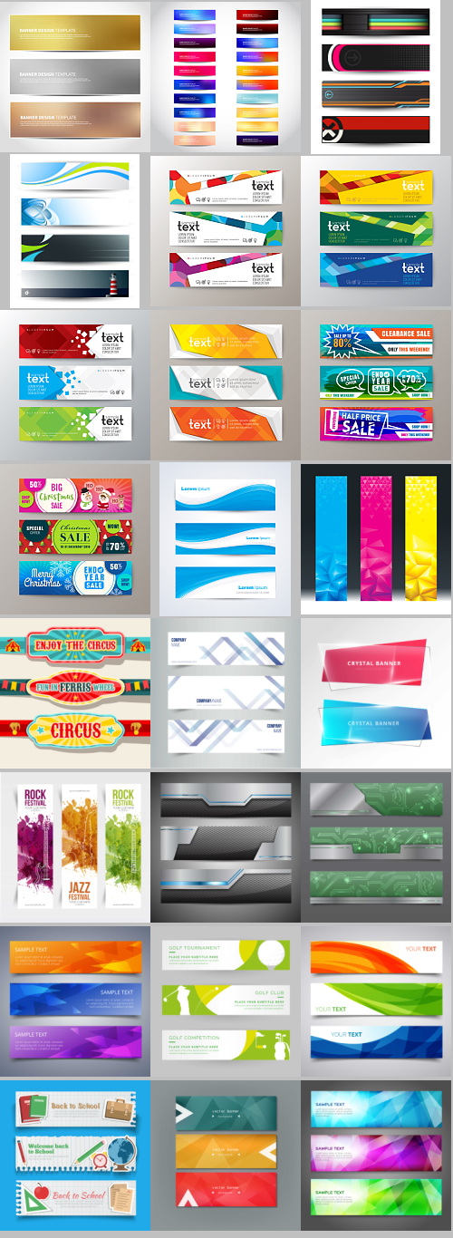 Abstract Banners & Headers #1, 100xEPS