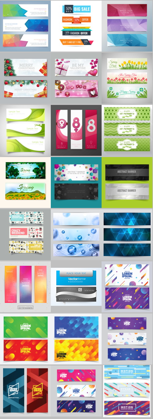 Abstract Banners & Headers #1, 100xEPS