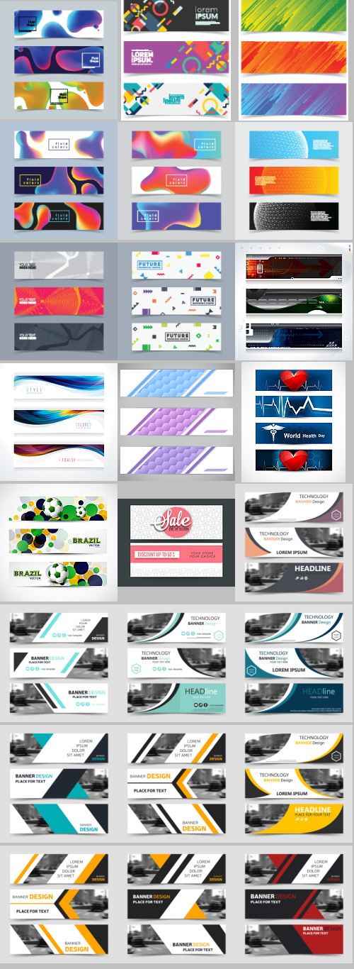 Abstract Banners & Headers #1, 100xEPS
