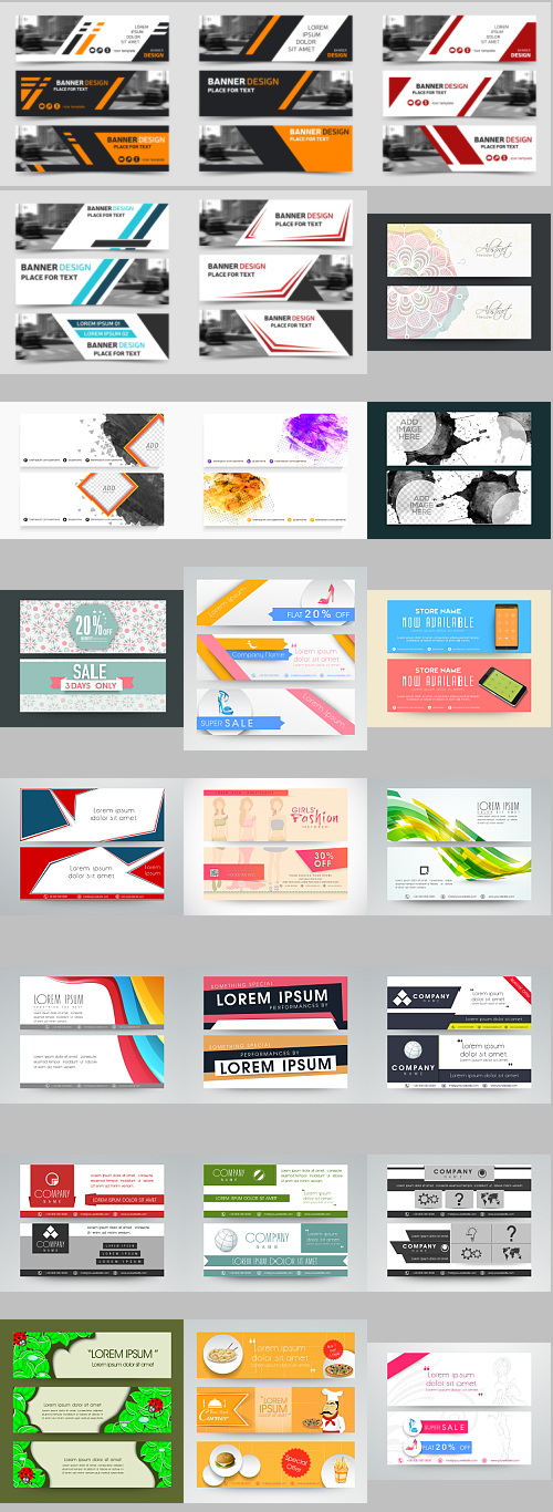 Abstract Banners & Headers #1, 100xEPS