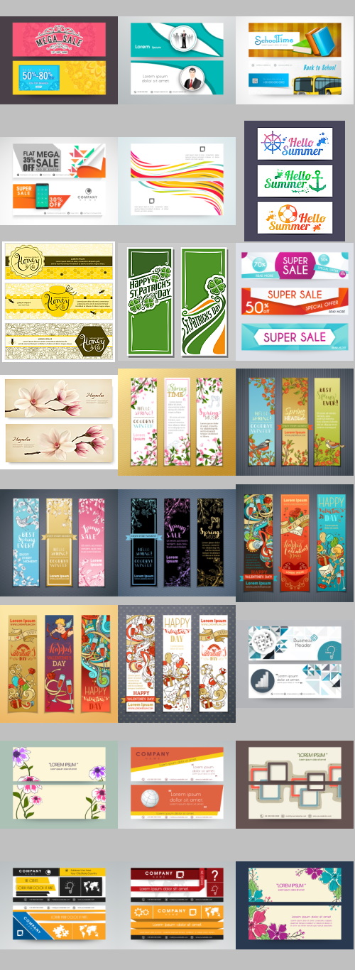 Abstract Banners & Headers #4, 100xEPS