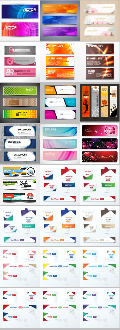 Abstract Banners & Headers #6, 88xEPS