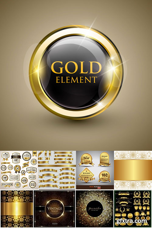 Different Gold Design Elements 25xEPS Different Gold Design Elements 25xEPS