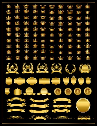 Different Gold Design Elements 25xEPS