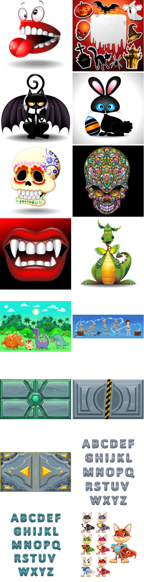 Mix Cartoon Illustration #2, 50xEPS