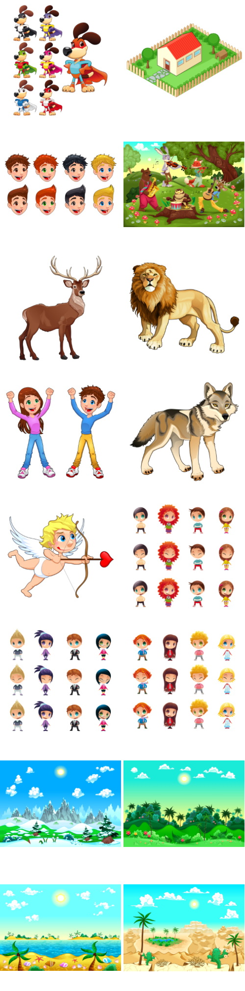 Mix Cartoon Illustration #2, 50xEPS