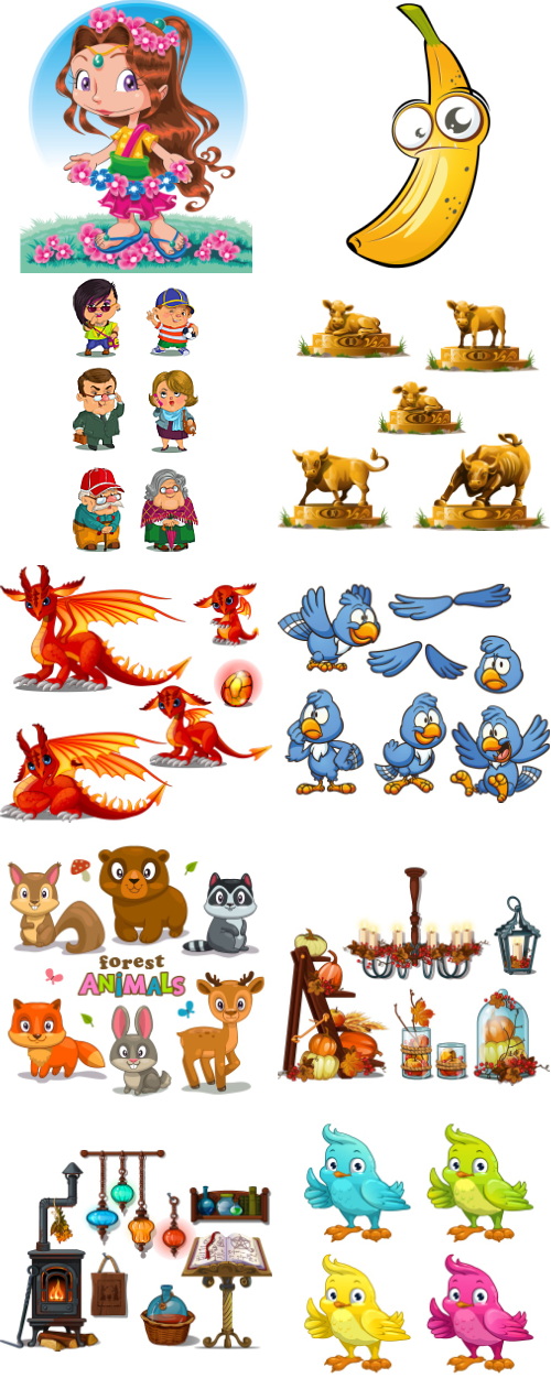 Mix Cartoon Illustration #3, 22xEPS