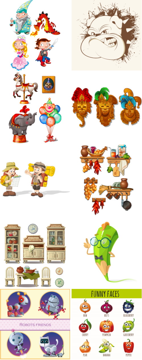 Mix Cartoon Illustration #4, 23xEPS