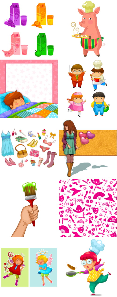 Mix Cartoon Illustration #5, 50xEPS
