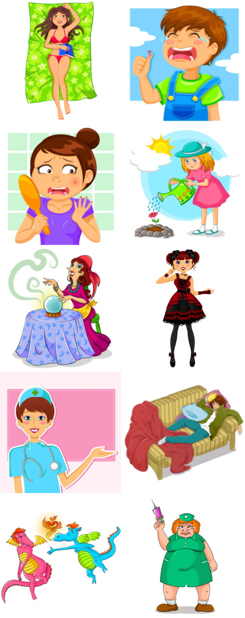 Mix Cartoon Illustration #5, 50xEPS