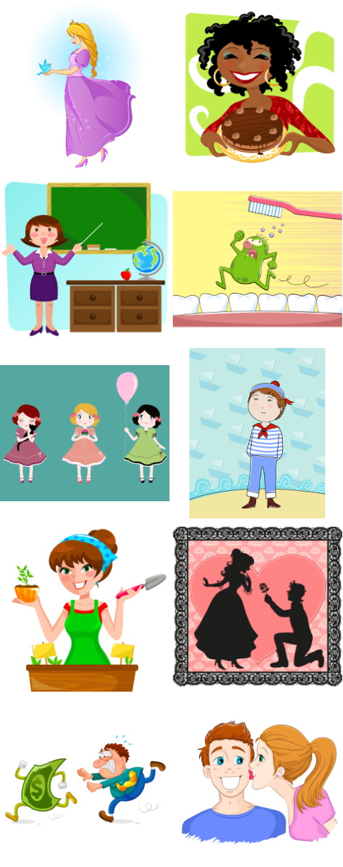 Mix Cartoon Illustration #5, 50xEPS