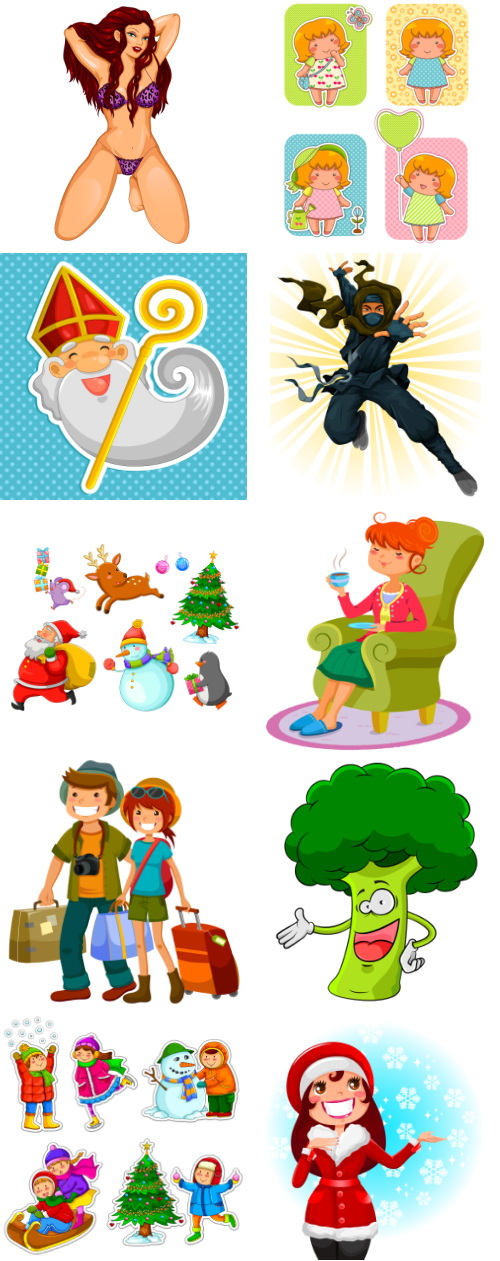 Mix Cartoon Illustration #6, 50xEPS
