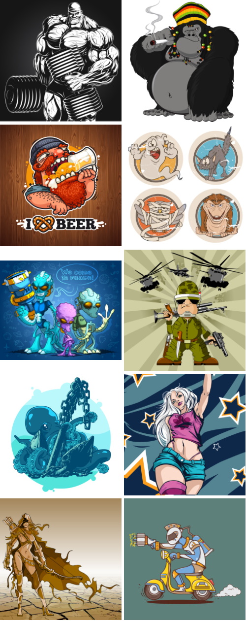 Mix Cartoon Illustration #10, 25xEPS