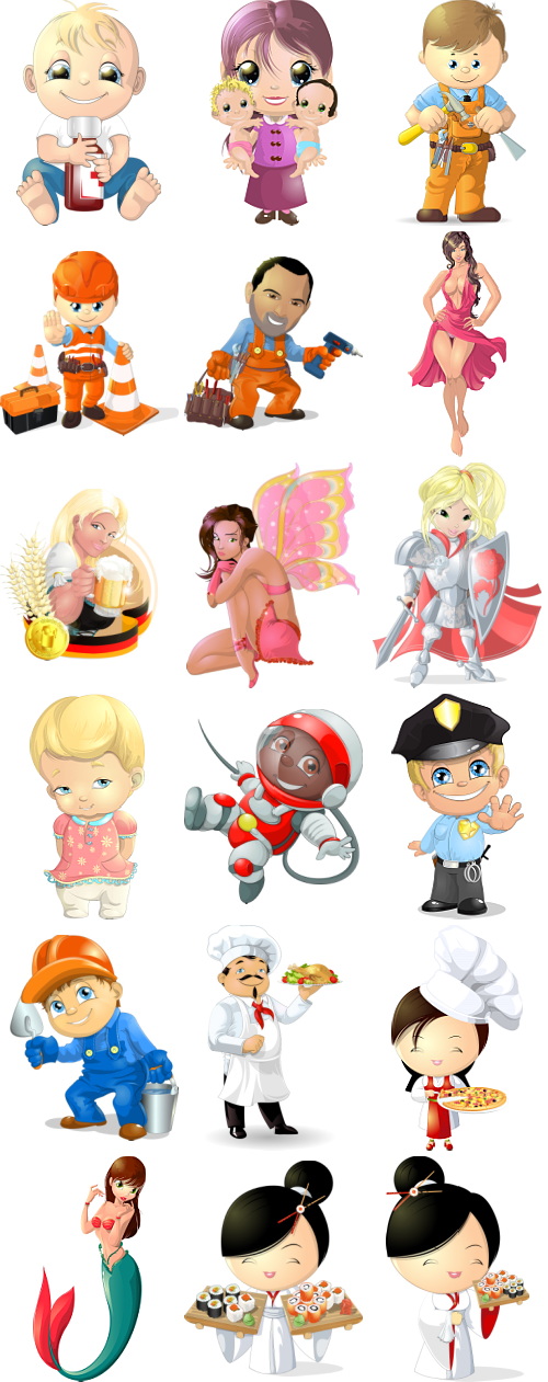 Mix Cartoon Illustration #11, 19xEPS