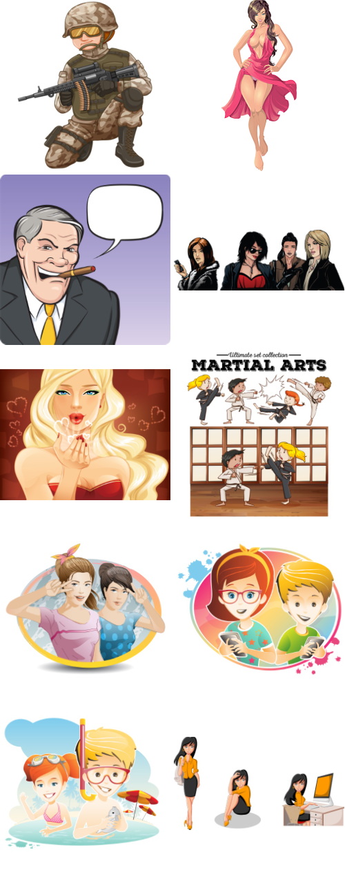 Mix Cartoon Illustration #12, 25xEPS