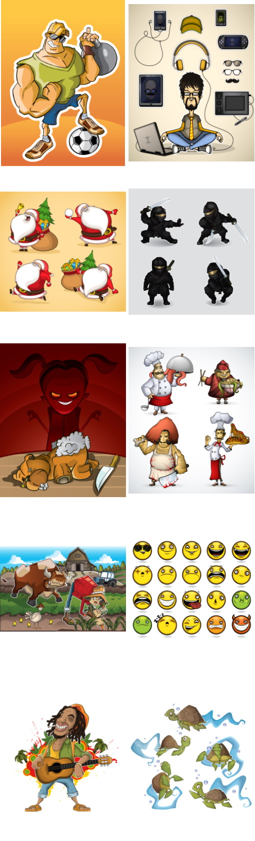 Mix Cartoon Illustration #13A, 50xEPS