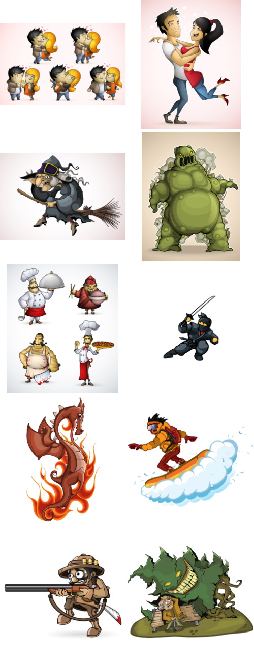 Mix Cartoon Illustration #13A, 50xEPS