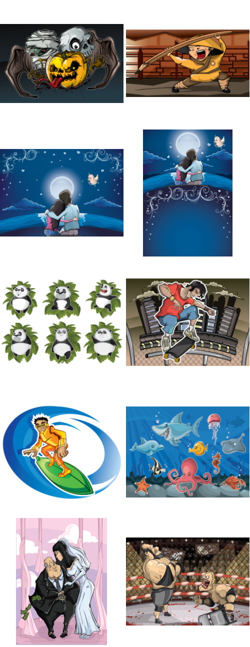 Mix Cartoon Illustration #13A, 50xEPS