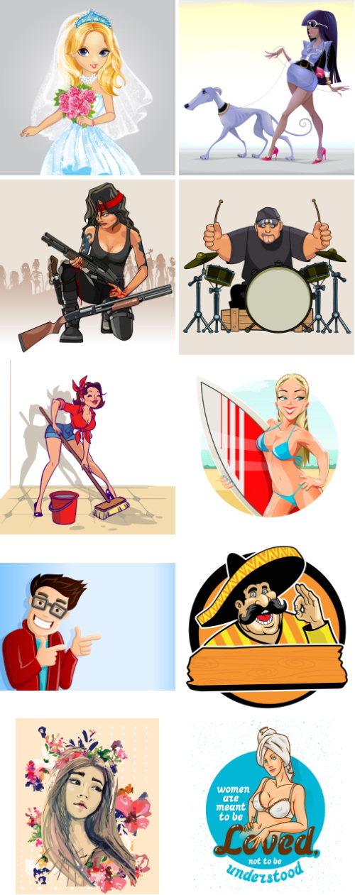 Mix Cartoon Illustration #13, 25xEPS