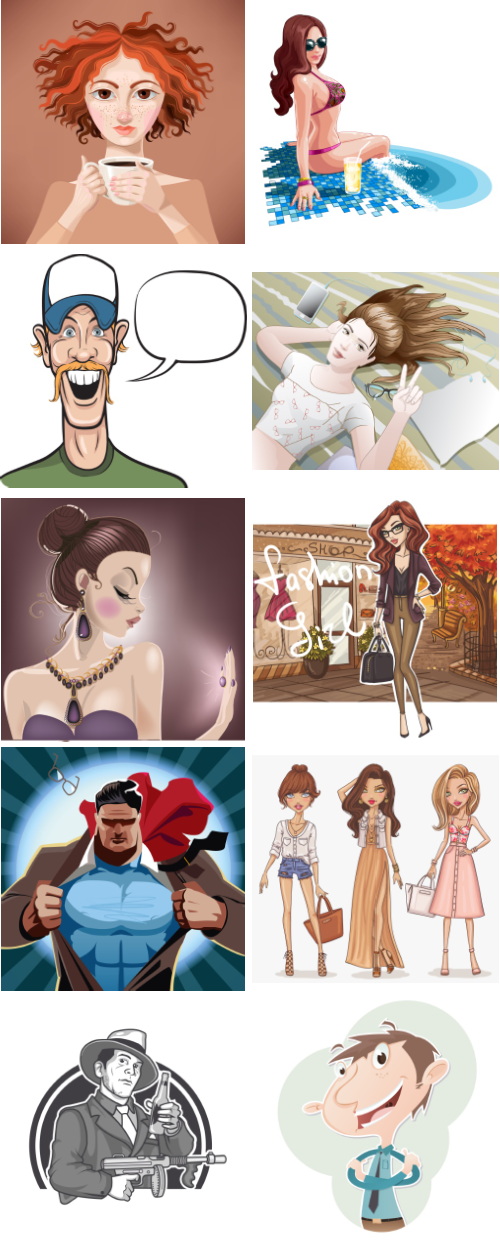 Mix Cartoon Illustration #14, 25xEPS