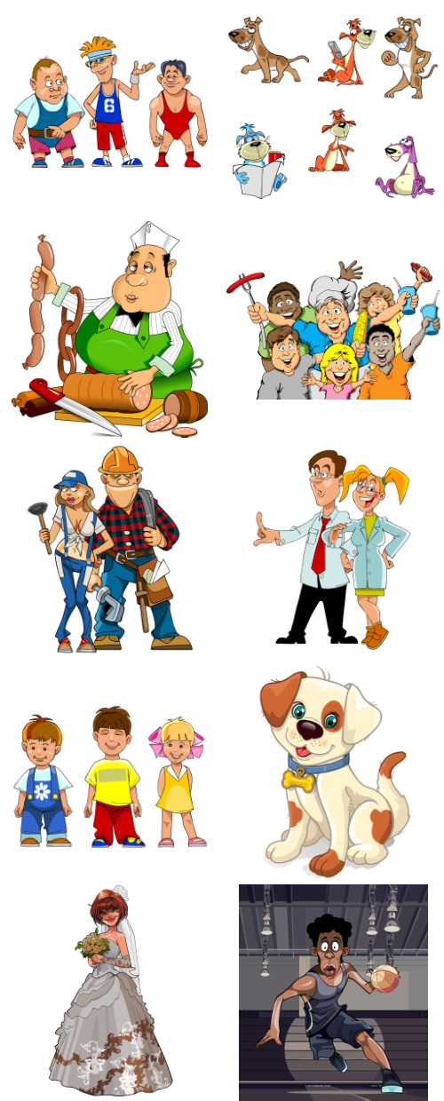 Mix Cartoon Illustration #17, 25xEPS