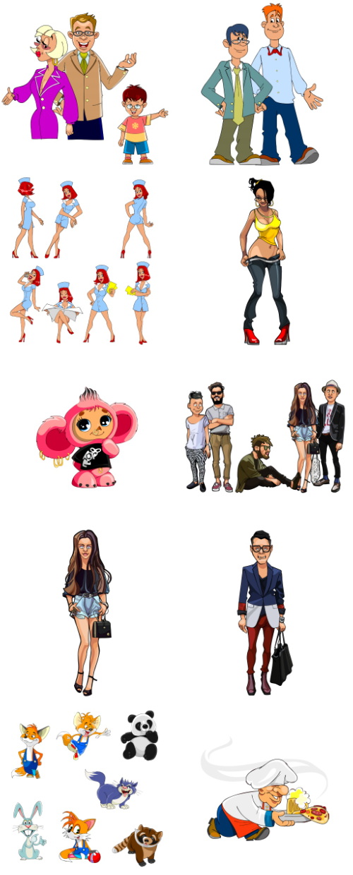 Mix Cartoon Illustration #17, 25xEPS