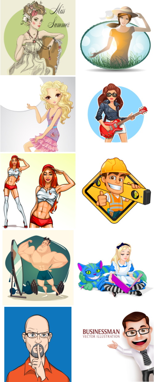 Mix Cartoon Illustration #18, 25xEPS