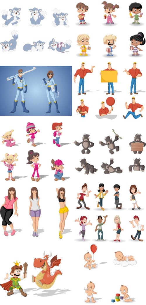 Mix Cartoon Illustration #19, 25xEPS