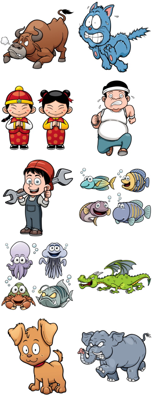 Mix Cartoon Illustration #20, 25xEPS