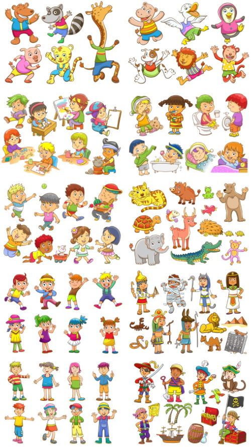 Mix Cartoon Illustration #21, 25xEPS