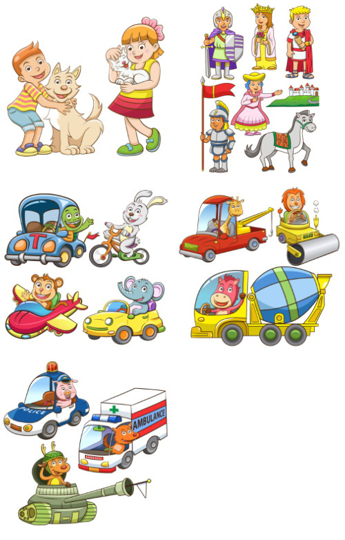 Mix Cartoon Illustration #21, 25xEPS