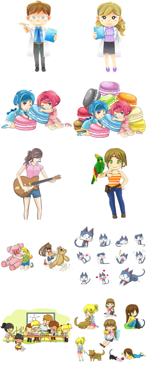 Mix Cartoon Illustration #26, 40xEPS