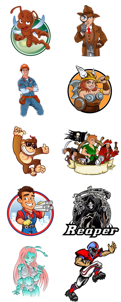 Mix Cartoon Illustration #27, 25xEPS