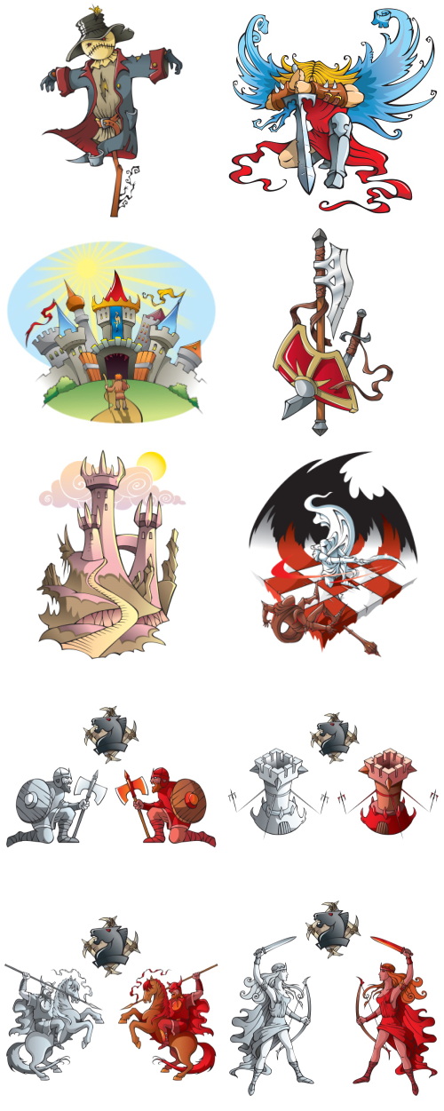 Mix Cartoon Illustration #31A, 50xEPS