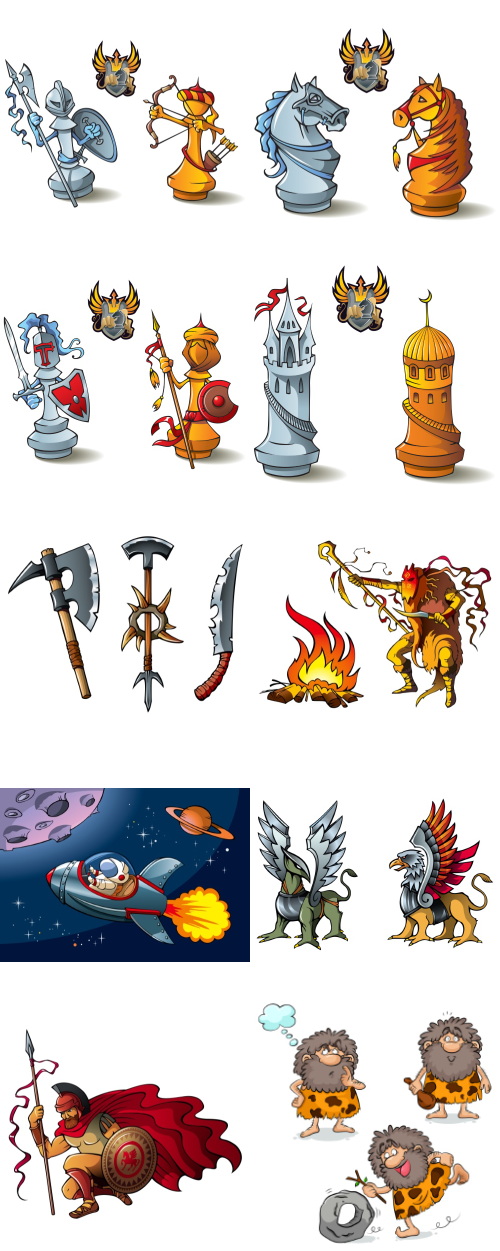 Mix Cartoon Illustration #31A, 50xEPS