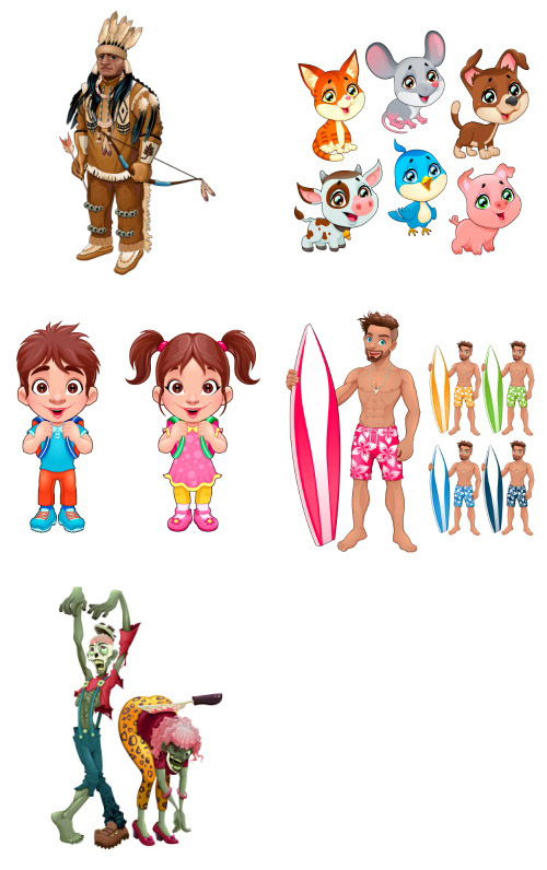 Mix Cartoon Illustration #32, 25xEPS