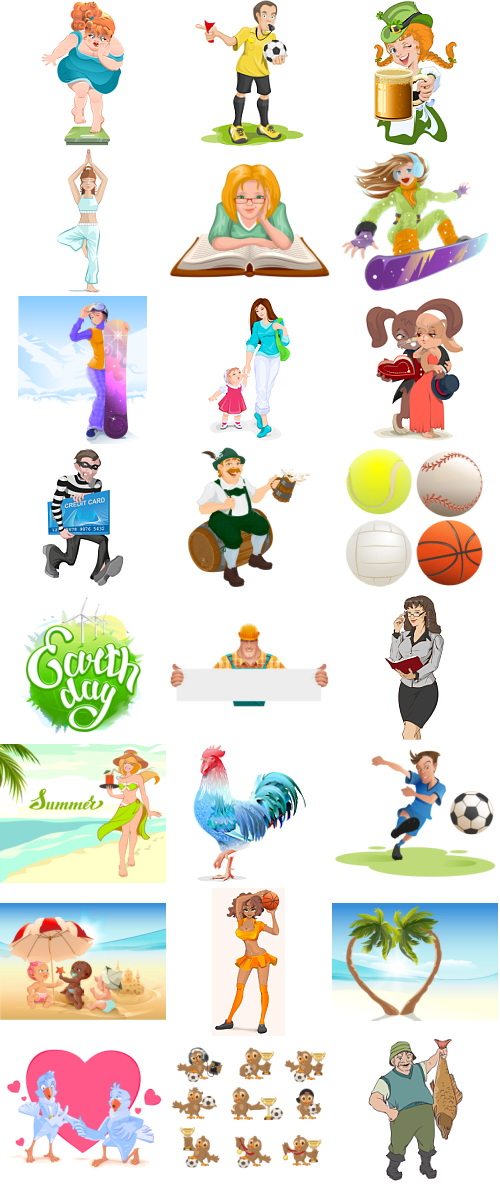 Mix Cartoon Illustration #41, 25xEPS Mix Cartoon Illustration #41, 25xEPS