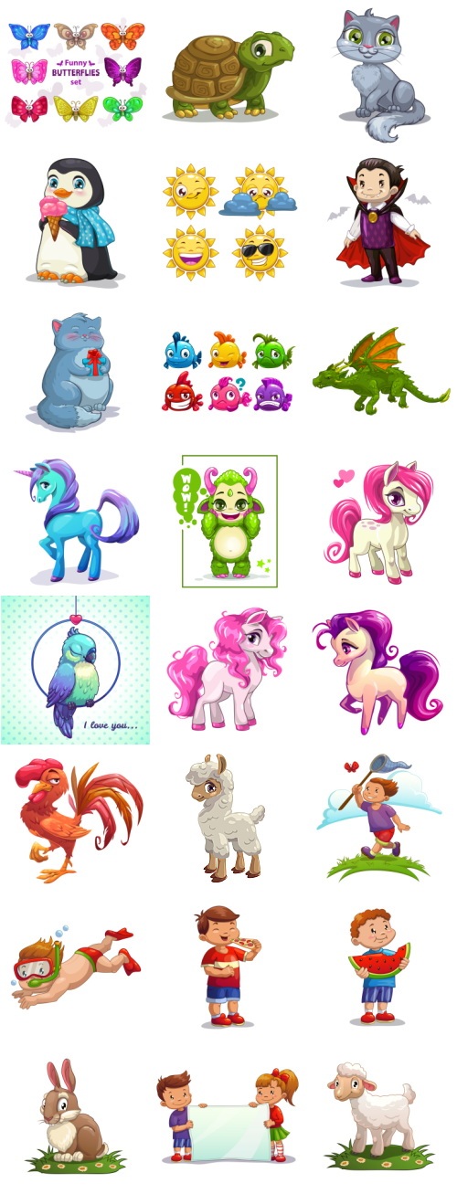 Mix Cartoon Illustration #43, 25xEPS