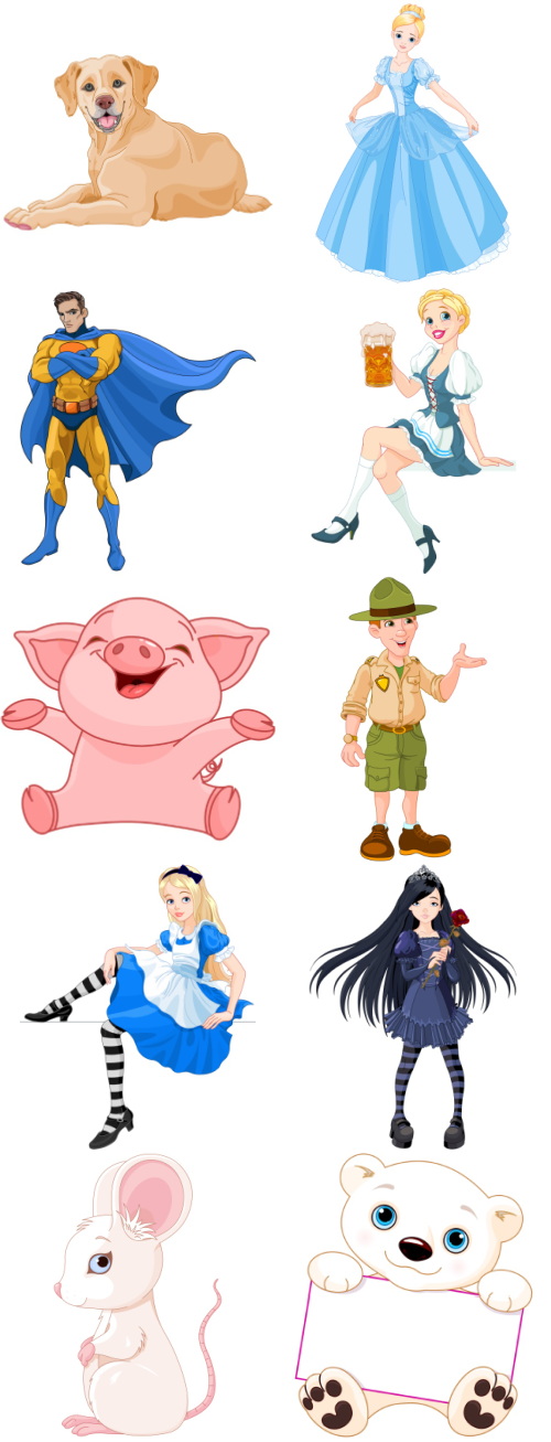 Mix Cartoon Illustration #44, 26xEPS