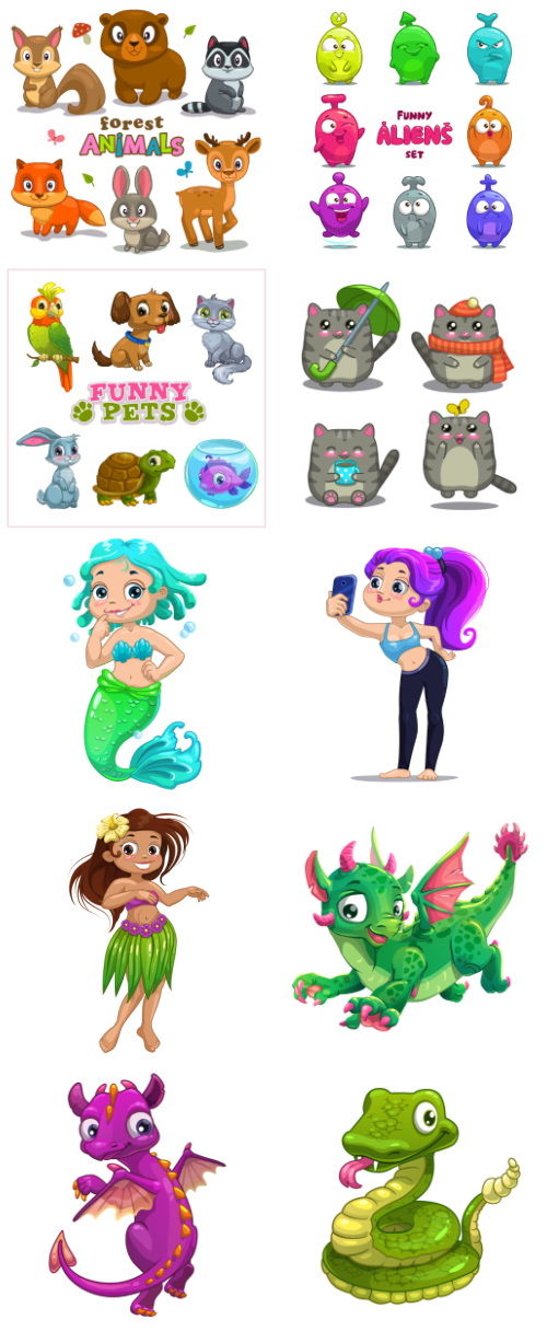 Mix Cartoon Illustration #45, 25xEPS