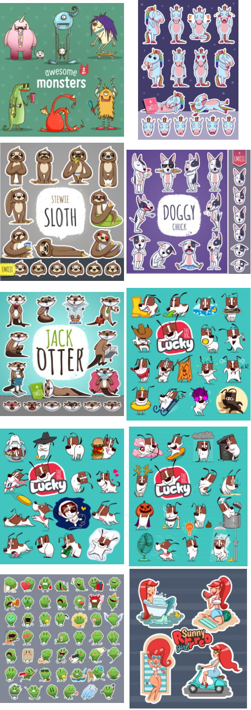 Mix Cartoon Illustration #50, 11xEPS