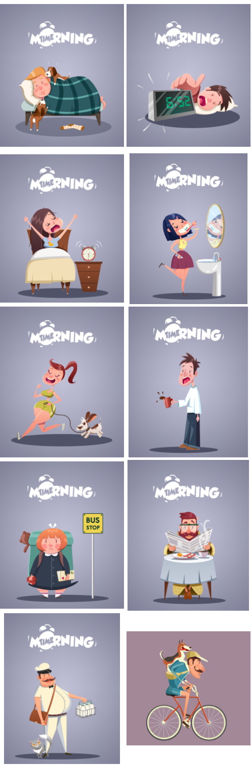 Mix Cartoon Illustration #51, 17xEPS