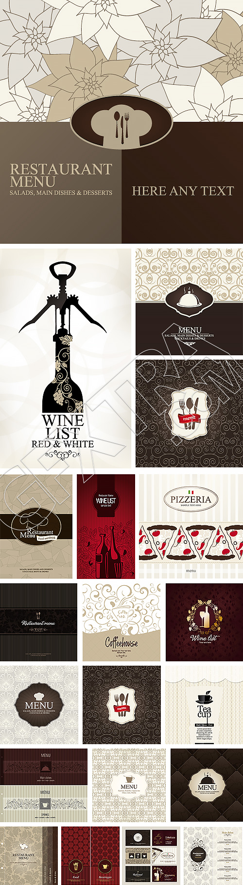 Restaurant, Bar & Cafe Menus 55xEPS