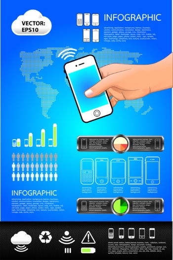Mobile Phone Infographics 25xEPS