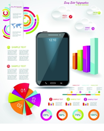 Mobile Phone Infographics 25xEPS