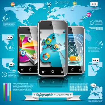 Mobile Phone Infographics 25xEPS