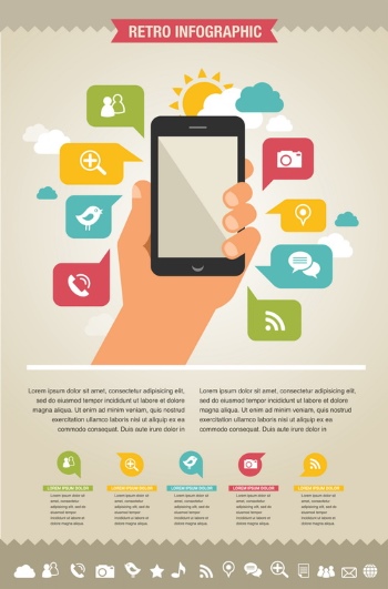 Mobile Phone Infographics 25xEPS