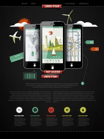 Mobile Phone Infographics 25xEPS